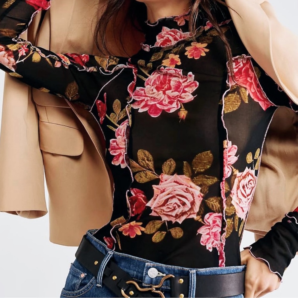 Black Floral Top